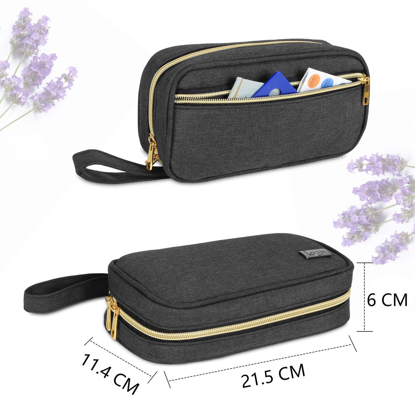 Aufbewahrungstasche für 12 ätherische Öle, 11.4x21.5x6 cm (1er Pack) Schwarz