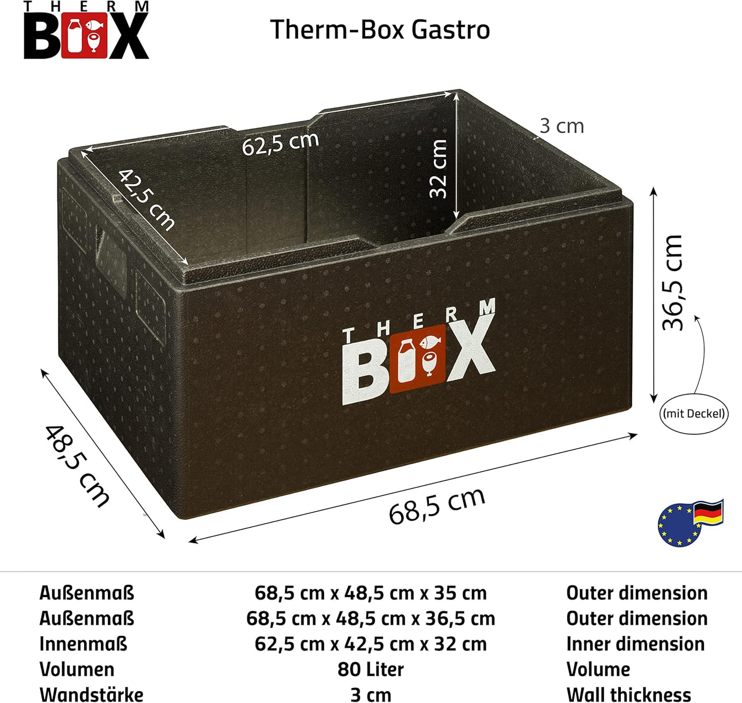 Styroporbox B80, Schwarz