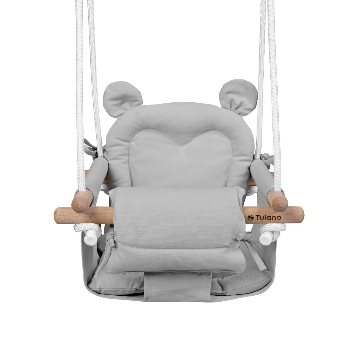 Baby Schaukel mit Sicherheitsgurt & Kissen, Grau