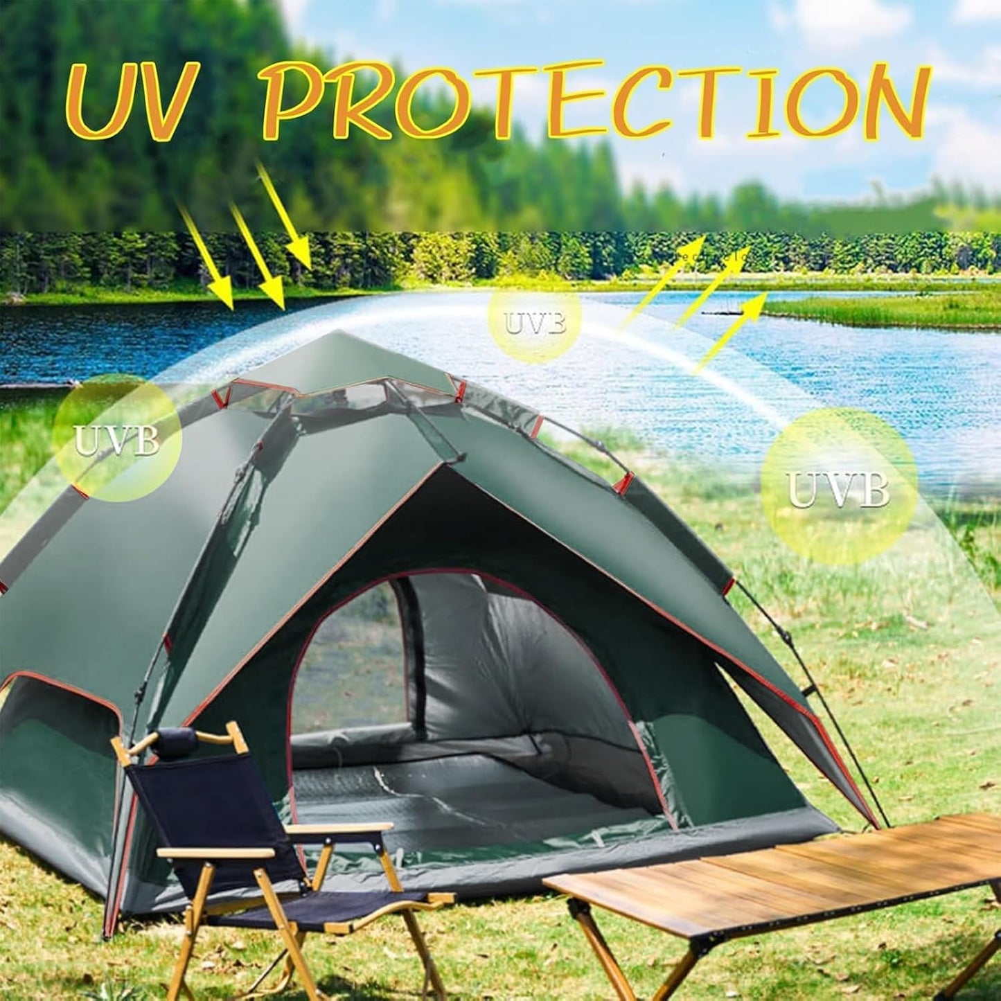 Pop-up Campingzelt für 2-3 Personen, wasserdicht