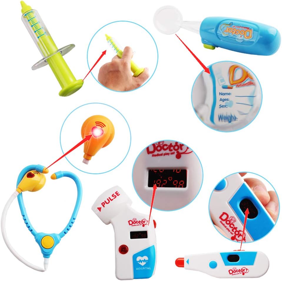 23-teiliges Arztkoffer Spielset mit Ton & Licht, 23 stk