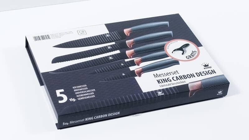 5-teiliges Küchenmesserset mit Sparschäler