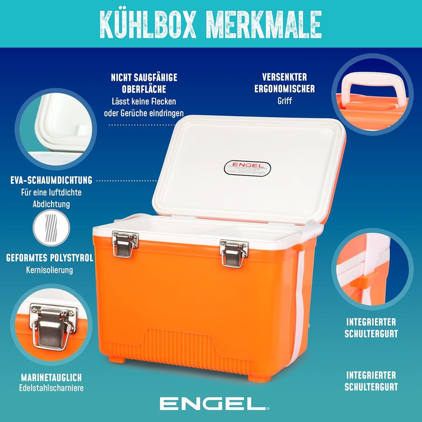 Kleine auslaufsichere Kühlbox UC7B, 7.1 Liter Blau