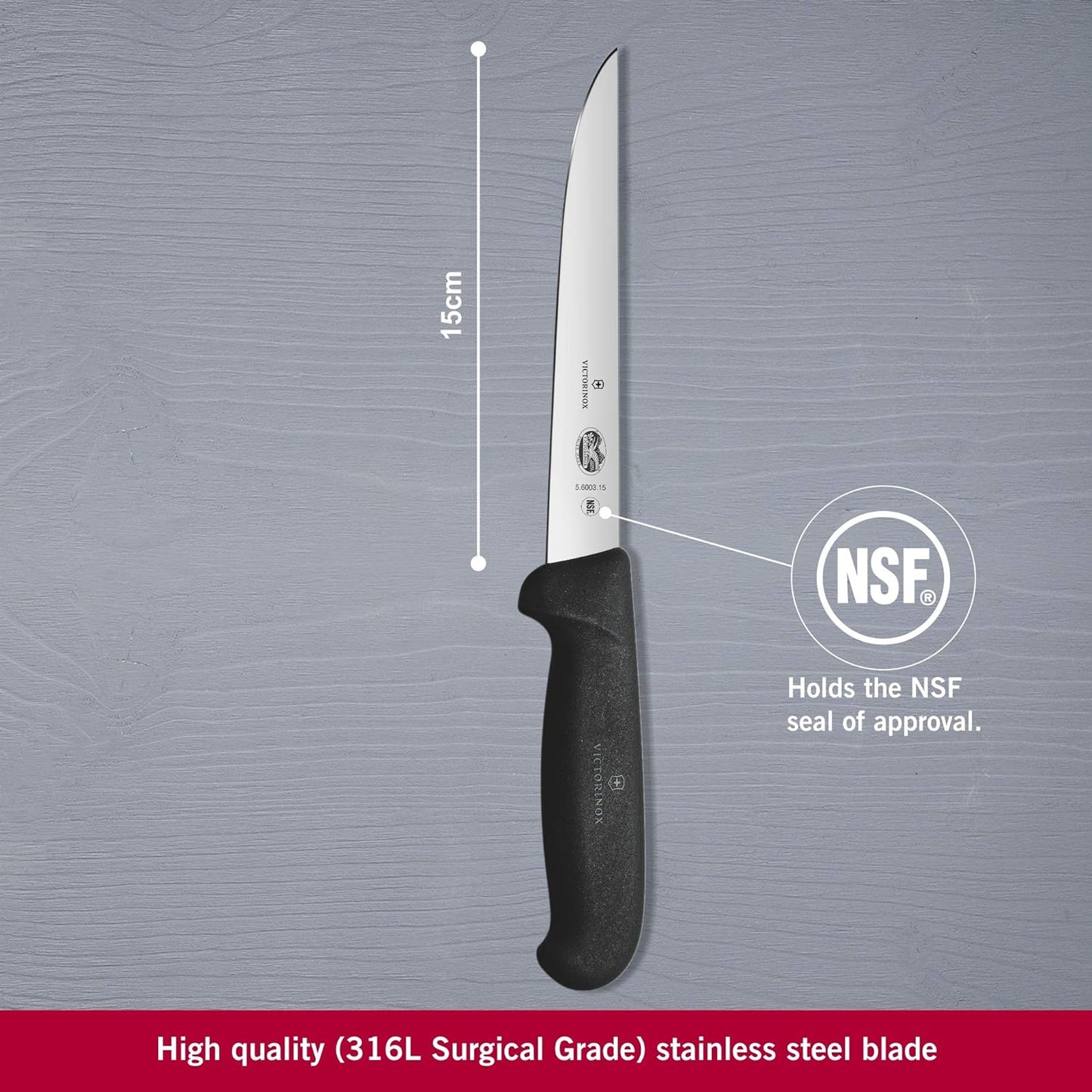 Fibrox Ausbeinmesser, 15 cm / Schwarz