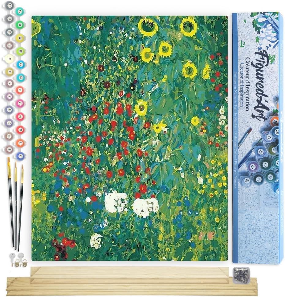 Malen nach Zahlen Set Sonnenblumengarten, Sonnenblumengarten 40x50cm Mit Keilrahmen (nicht gespannt)