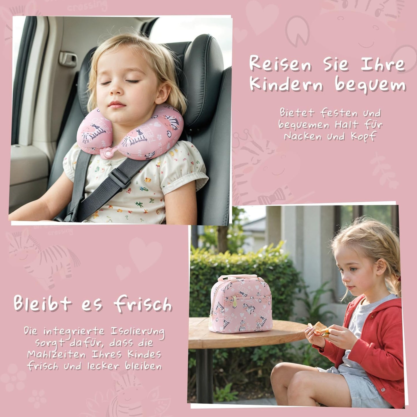 5-teilige Kinderkofferset, Koffer-Set 5-tlg Zebra