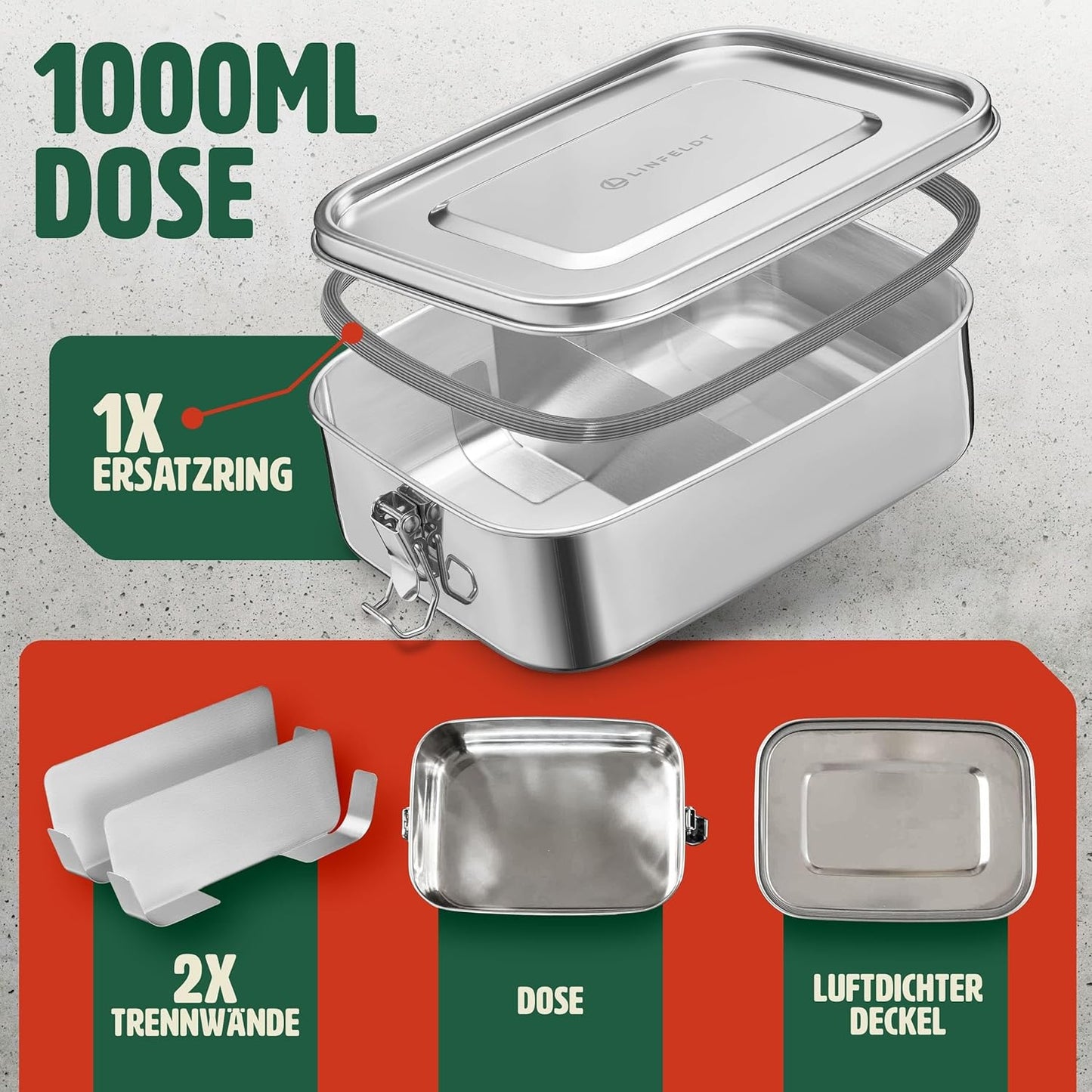 Bento Box, Edelstahl 1000ml
