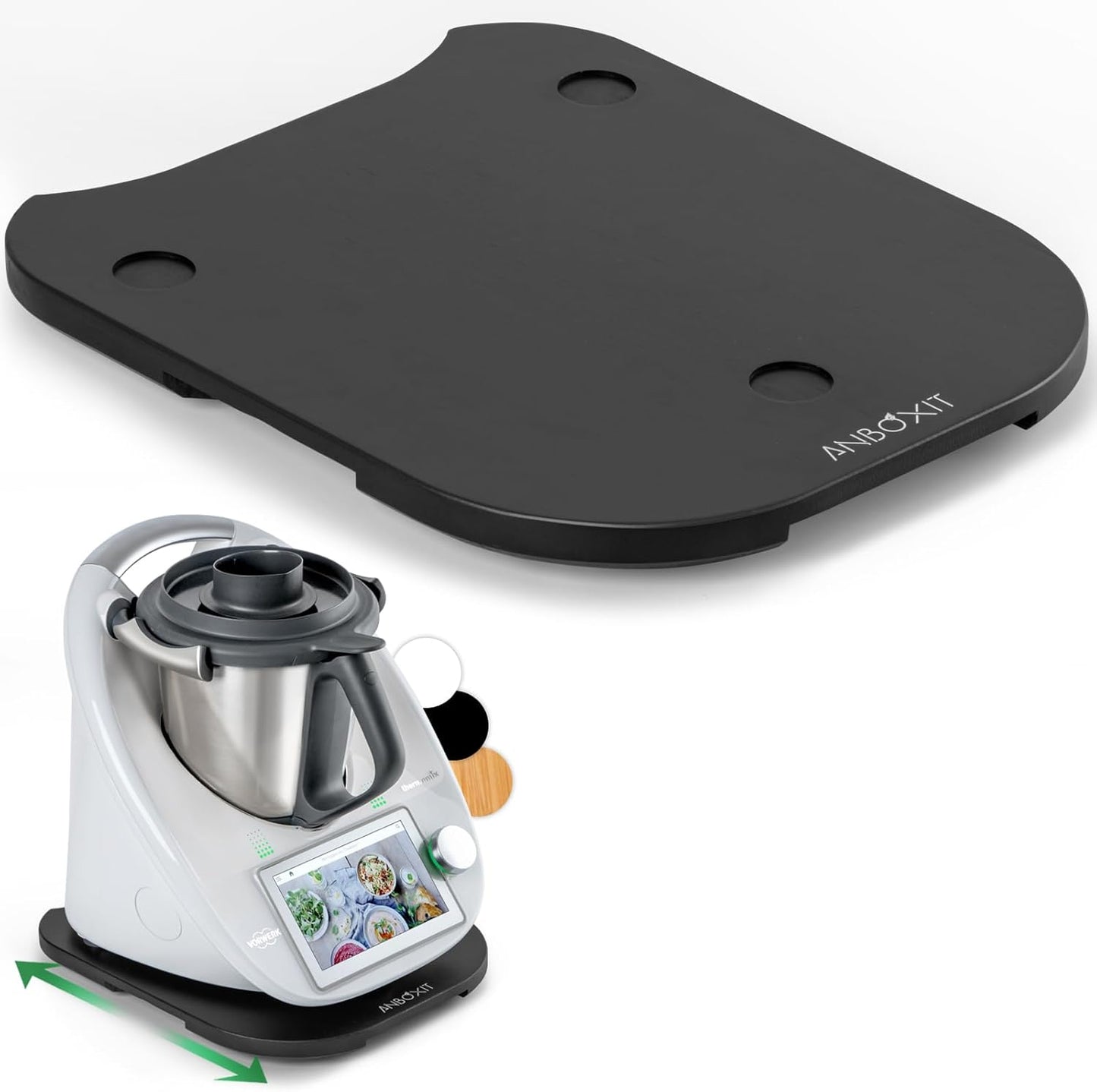 Thermomix Gleitbrett mit Rollen, Schwarz