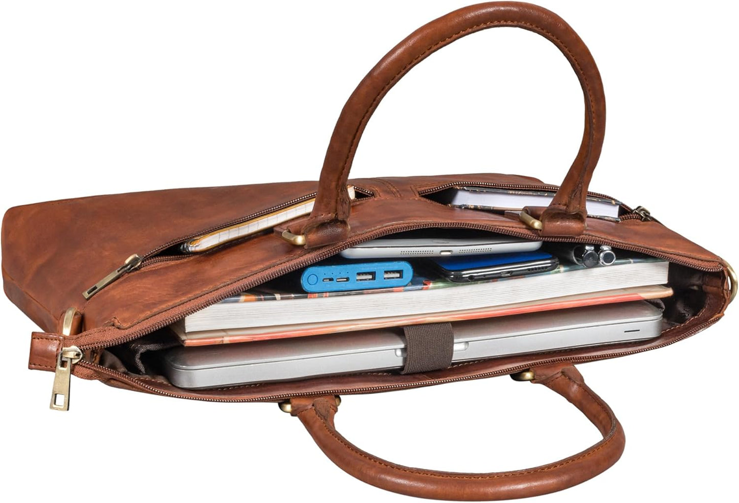Business Vintage Laptoptasche Bailey, L Brandy - Cognac