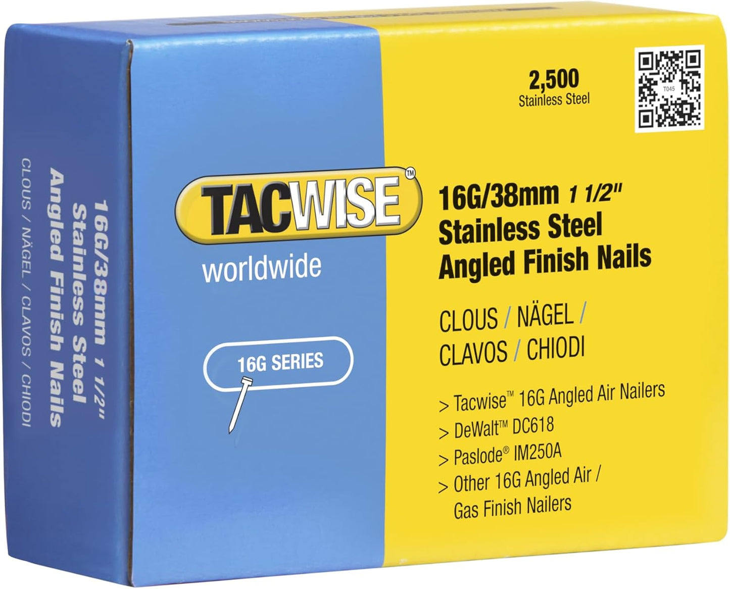 2500 Stück Typ 16G/38mm Edelstahl Nägel, 1 stück (2500er Pack)