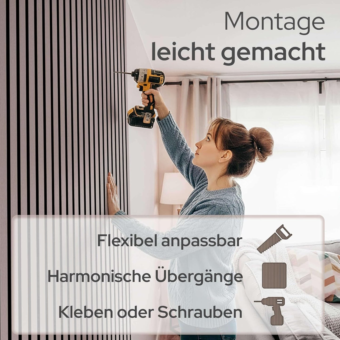 2er-Set Akustikpaneele für Wand & Decke, Eiche Dunkel, 2