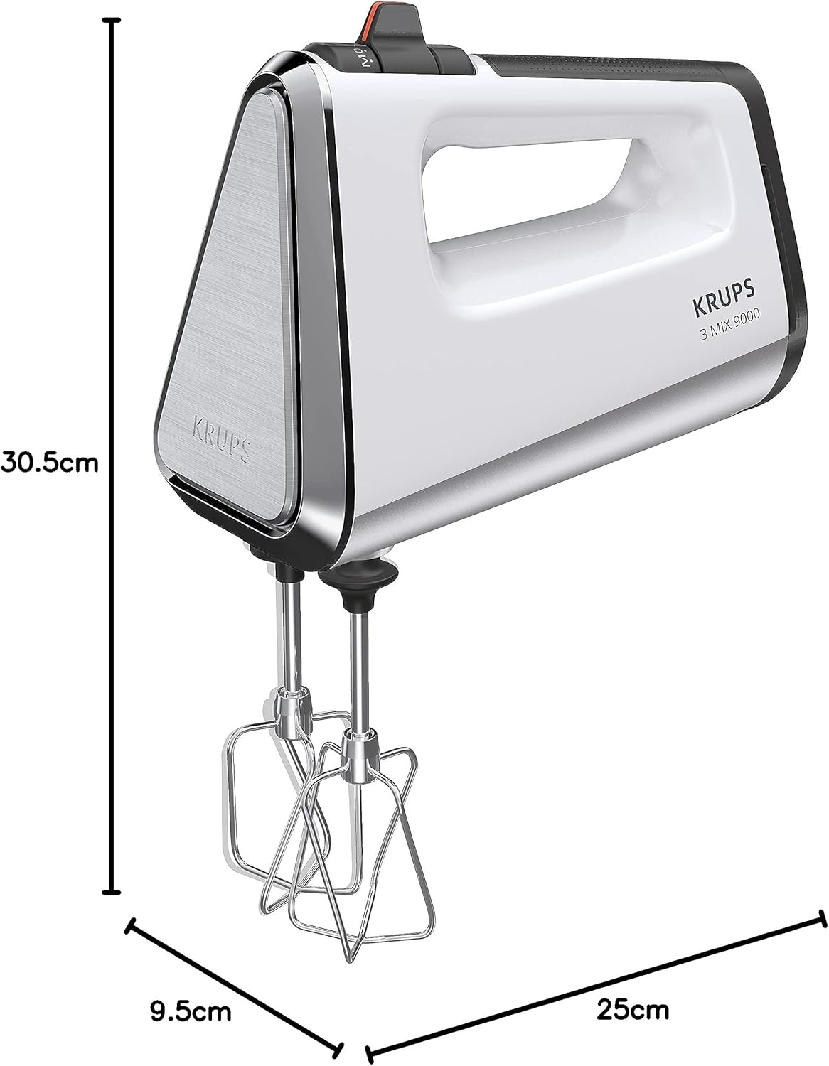3 Mix 9000 Handmixer GN9101 mit Schneebesen und Knethaken, GN9101 inkl. Schneebesen und Knethaken