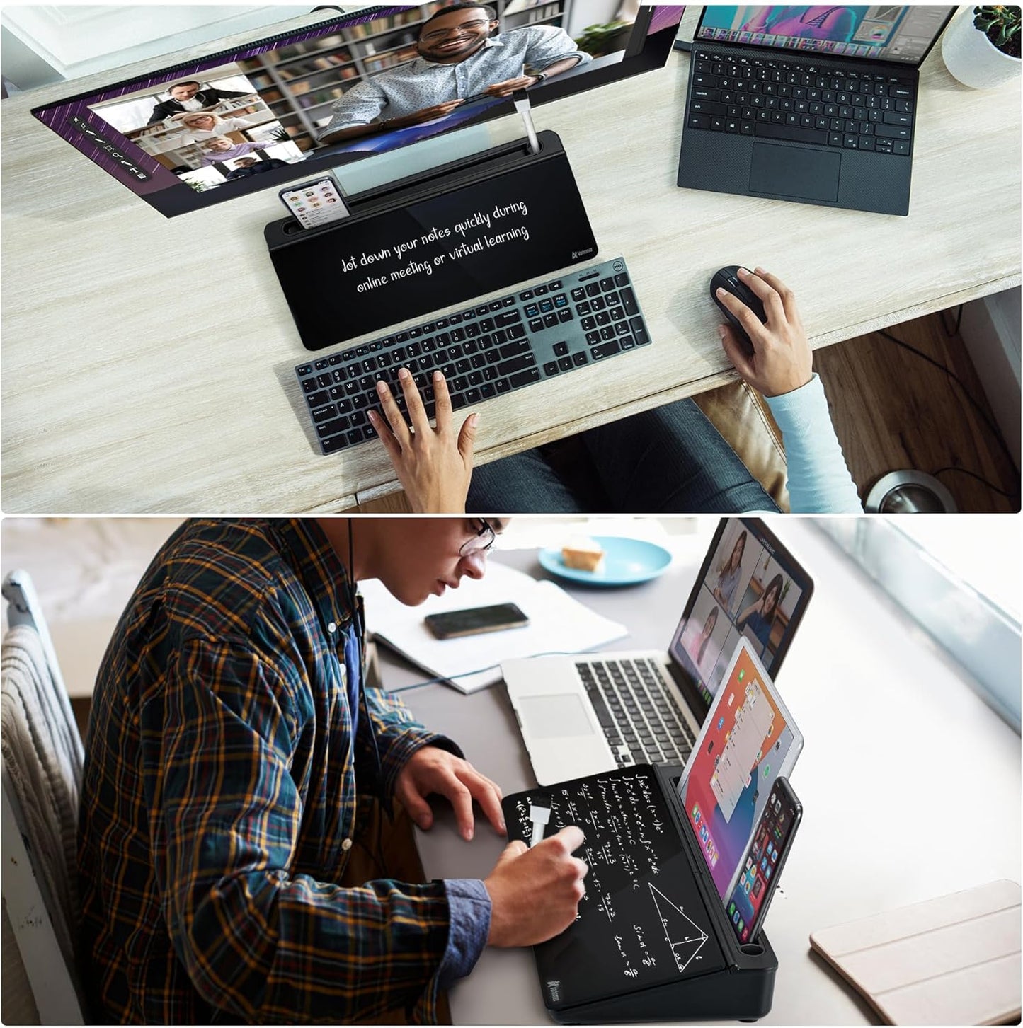 Schreibtisch-Organizer mit Whiteboard, Schwarz