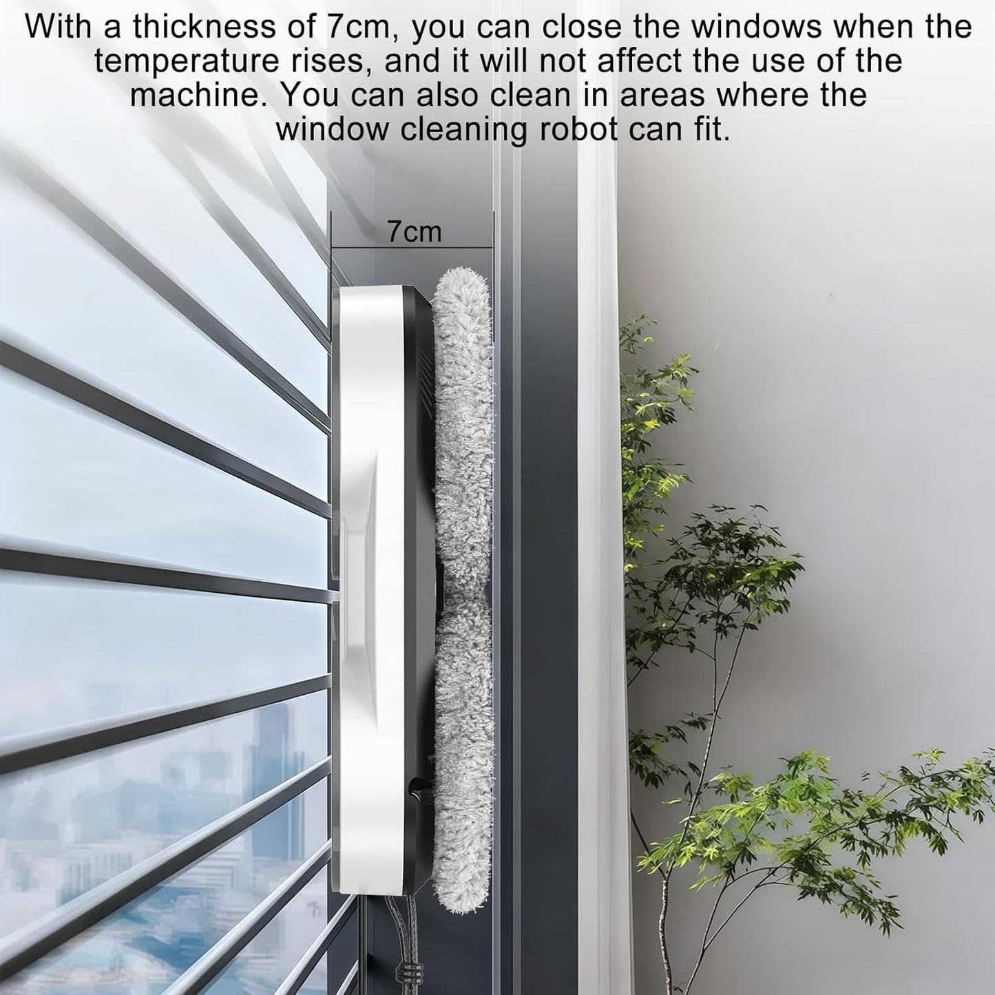 Fensterreinigungsroboter mit Fernbedienung und Sprühfunktion, Weiss B