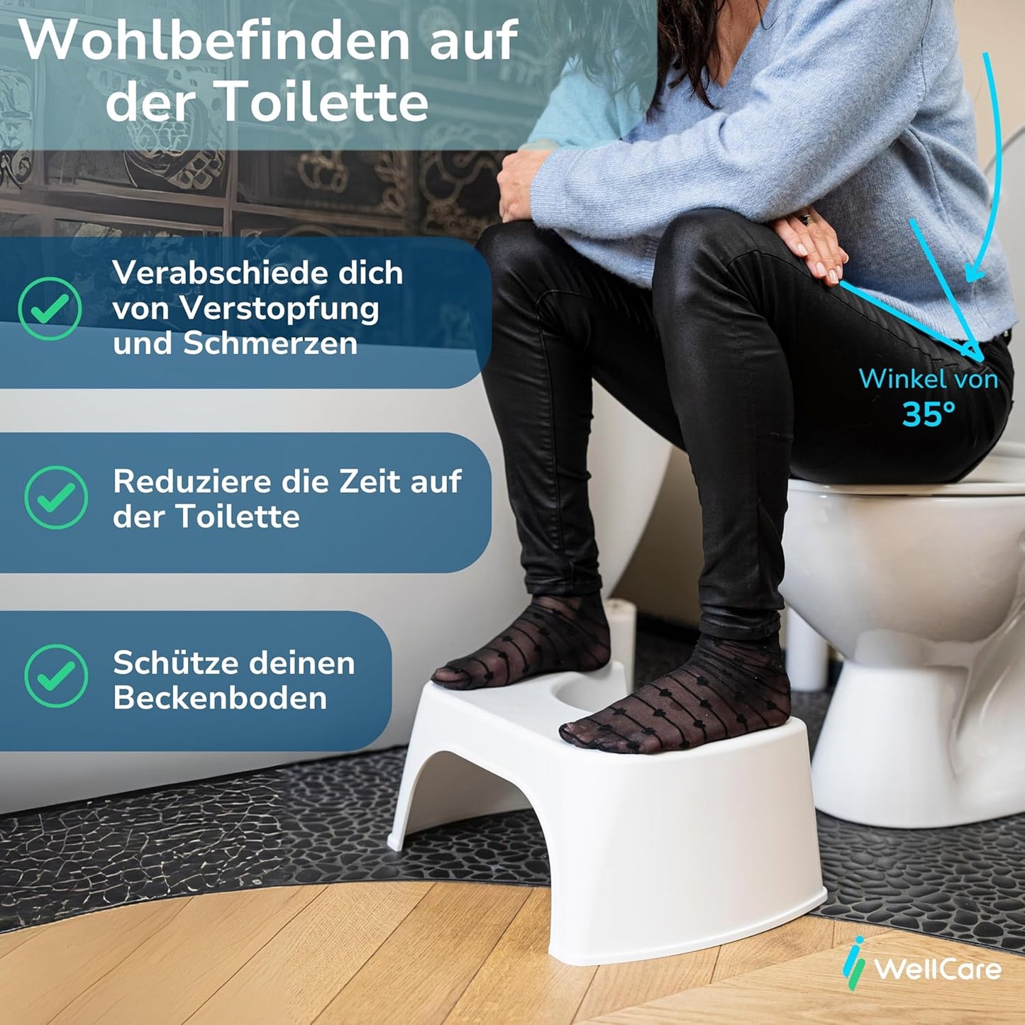 Toilettenhocker, Weiß Recycelt