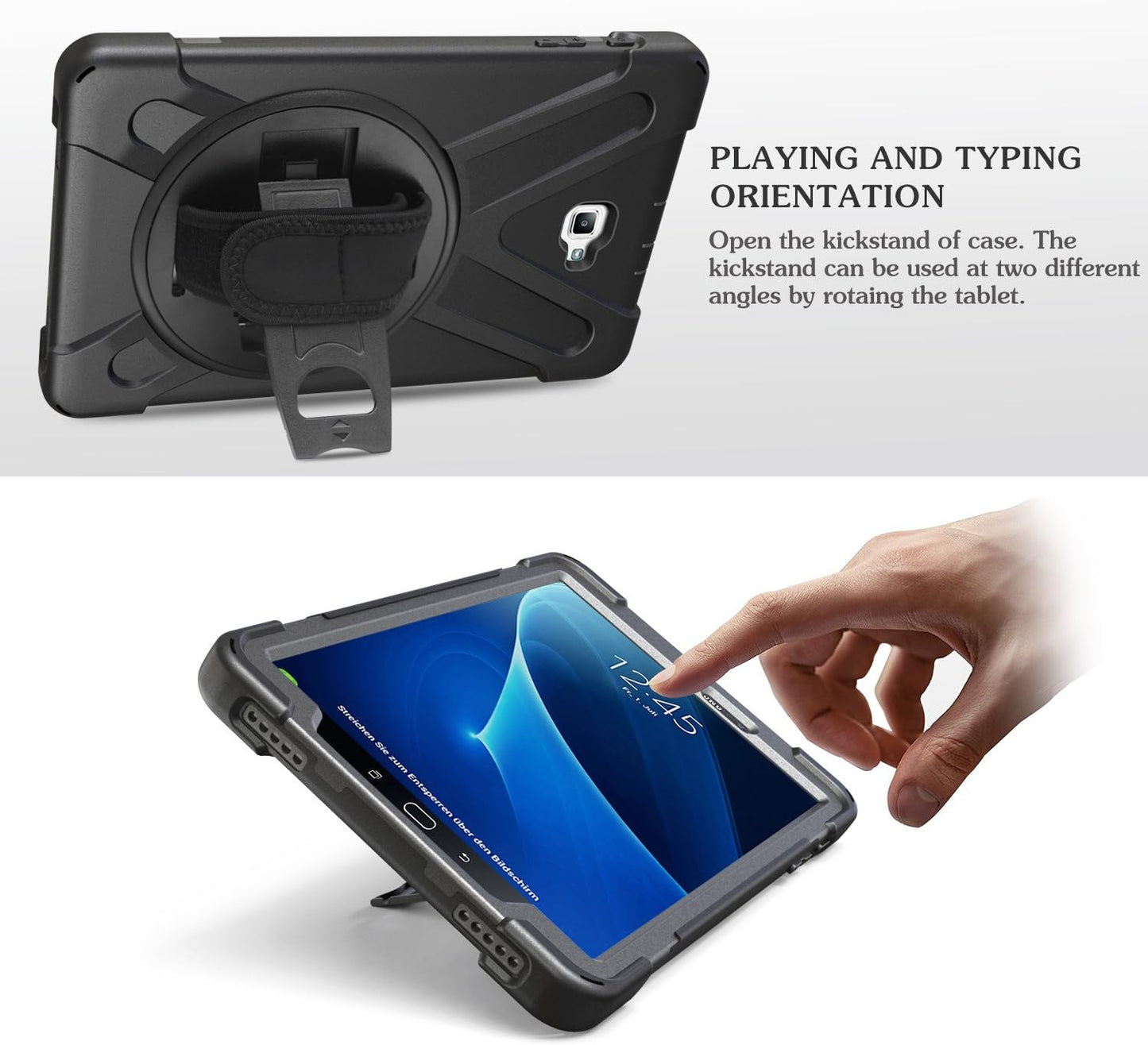 Stossfeste Schutzhülle für Galaxy Tab A6 (2016), T580/T585 Tab A 10.1 2016 Schwarz