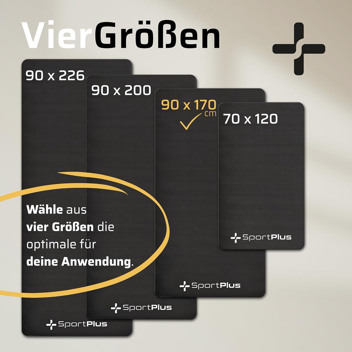 Bodenschutzmatte für Fitnessgeräte (170x90cm), Bodenschutzmatte, ca. 170x90cm (LxB)