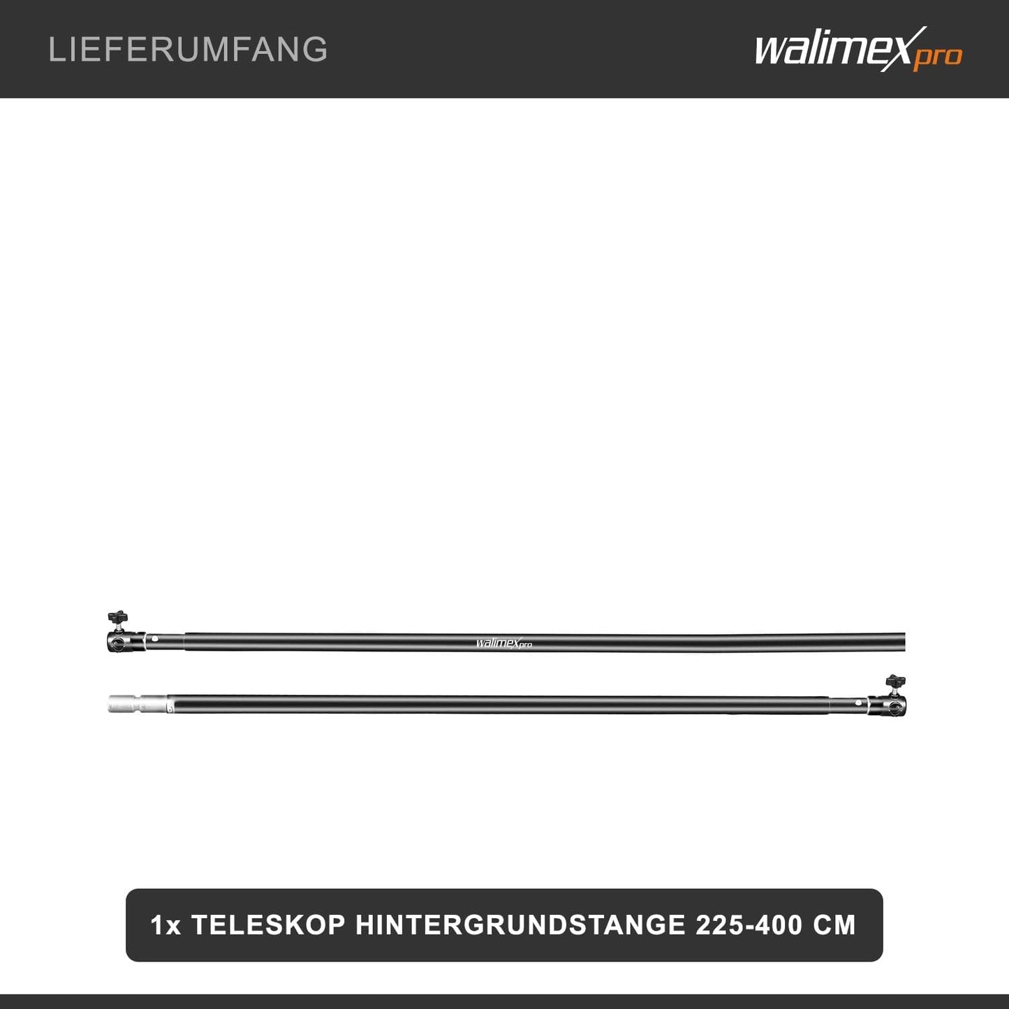 Teleskopstange für Fotohintergrund, 225-400 cm, Single