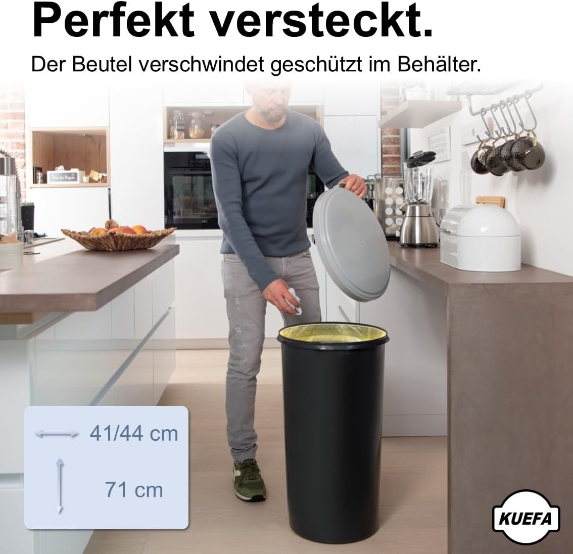 Müllsackständer mit Klemm-Ring, Hellgrau