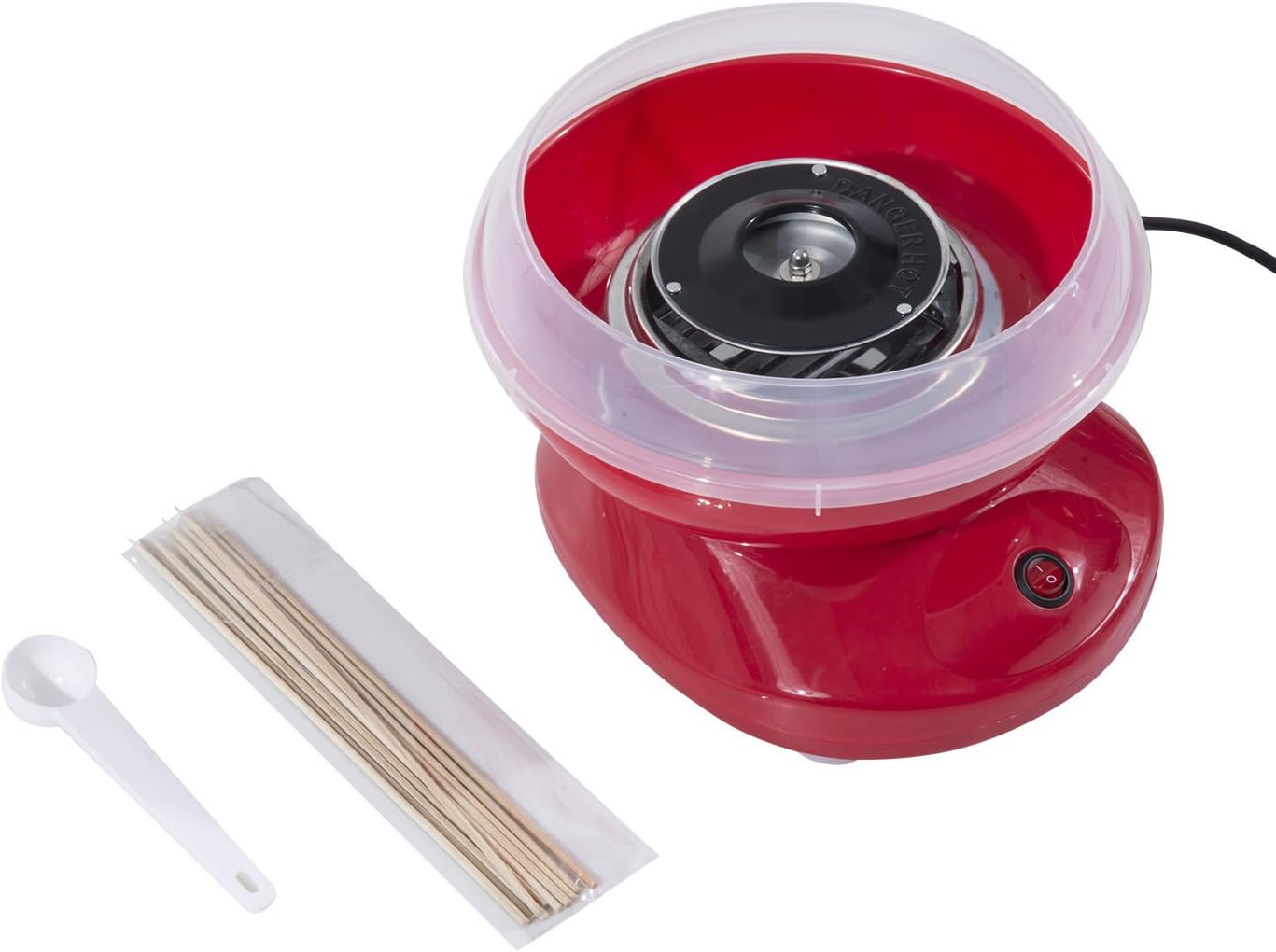 Zuckerwattemaschine für Kinder und Erwachsene, Rot
