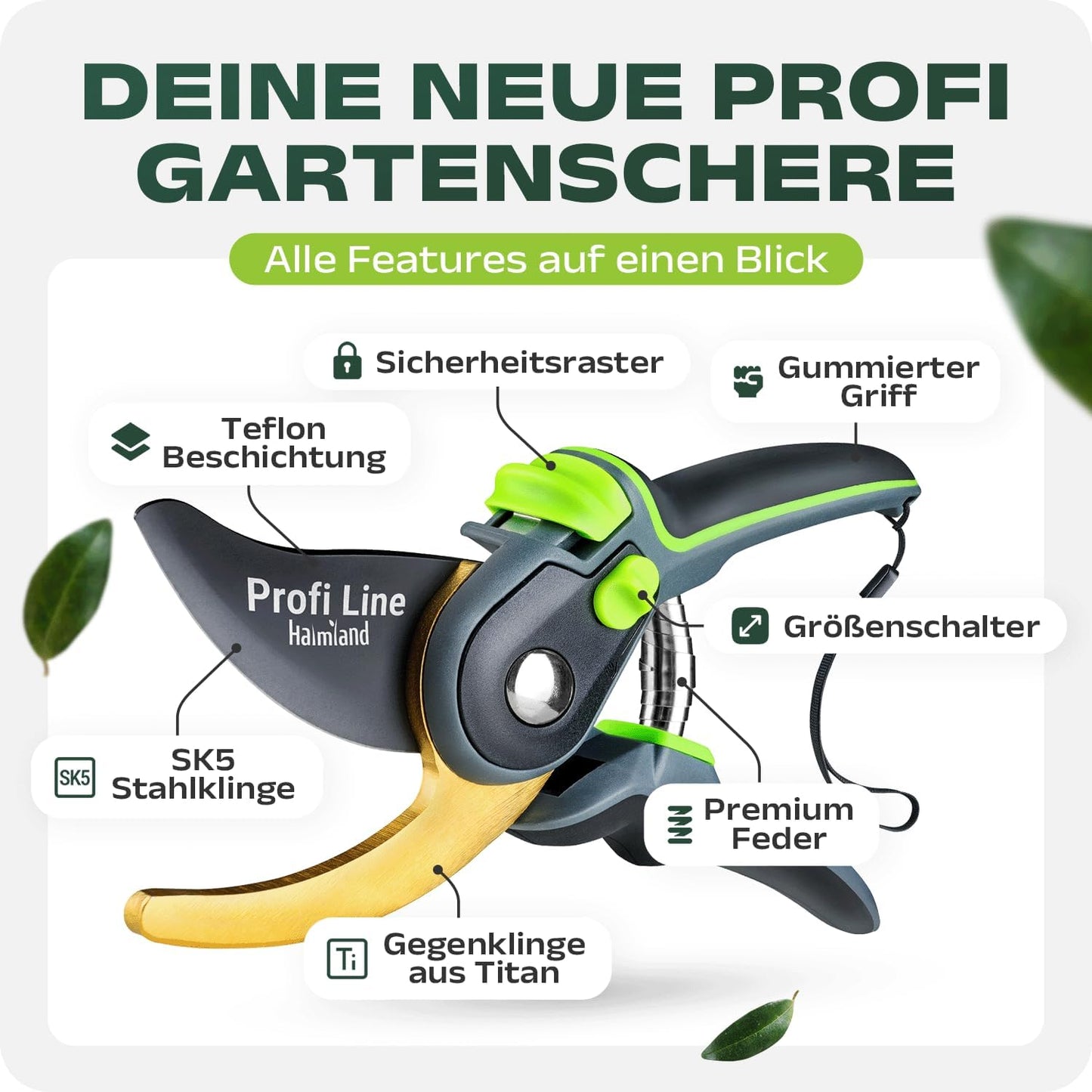 Bypass Gartenschere, Grün
