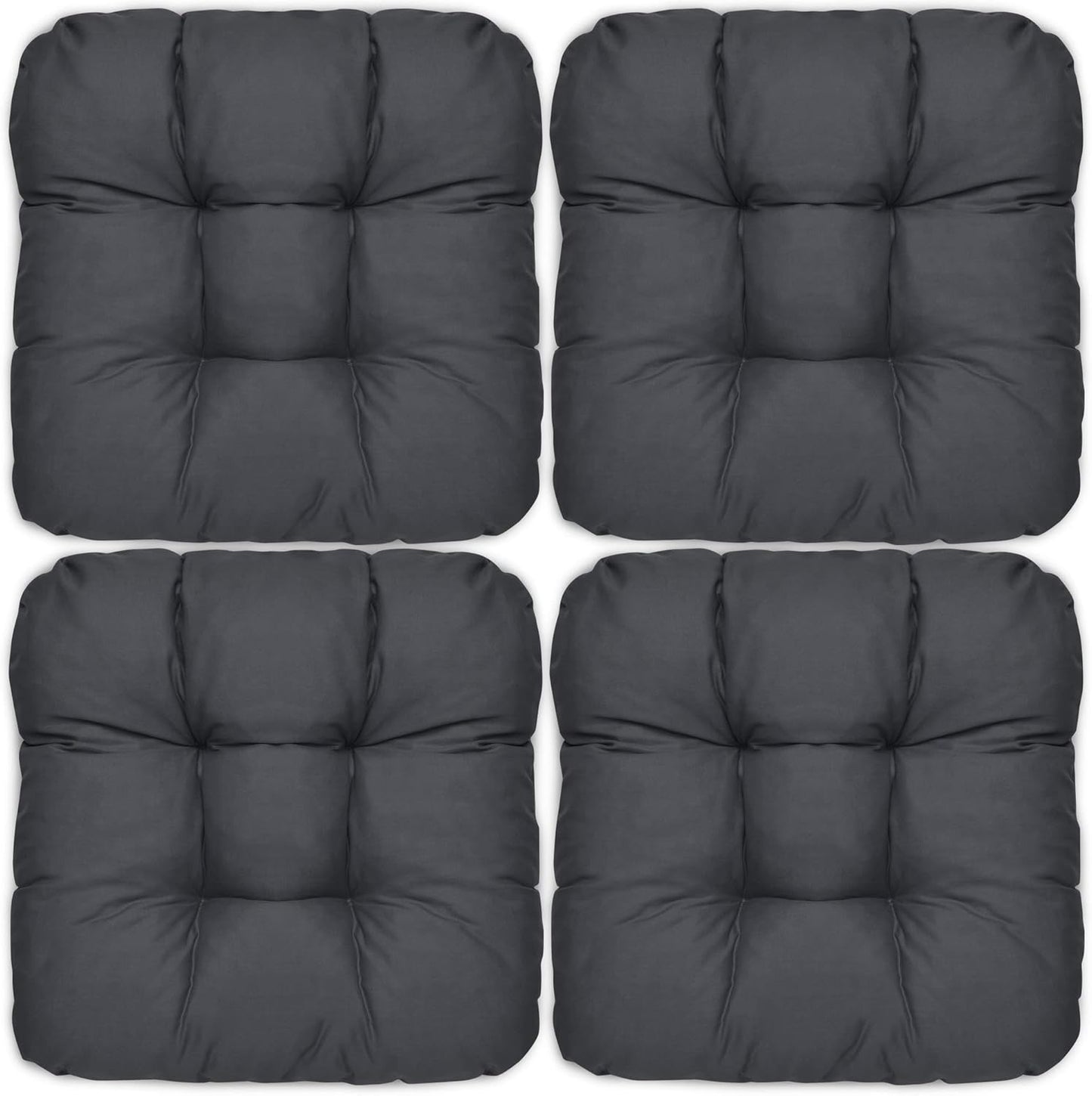 Sitzkissen-Set mit Schaumstofffüllung, Anthrazit