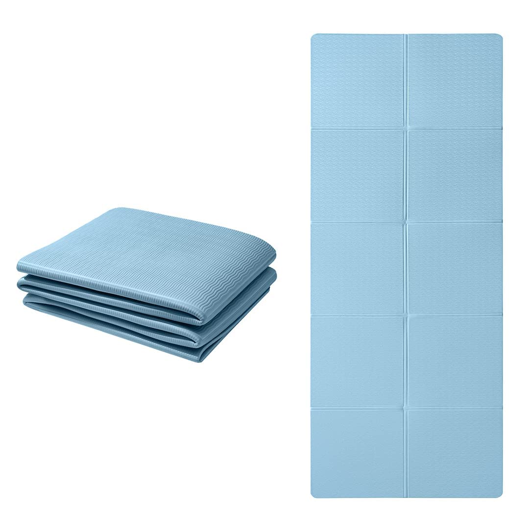Klappbare Rutschfeste Yogamatte, Blau 183*61*0.6cm