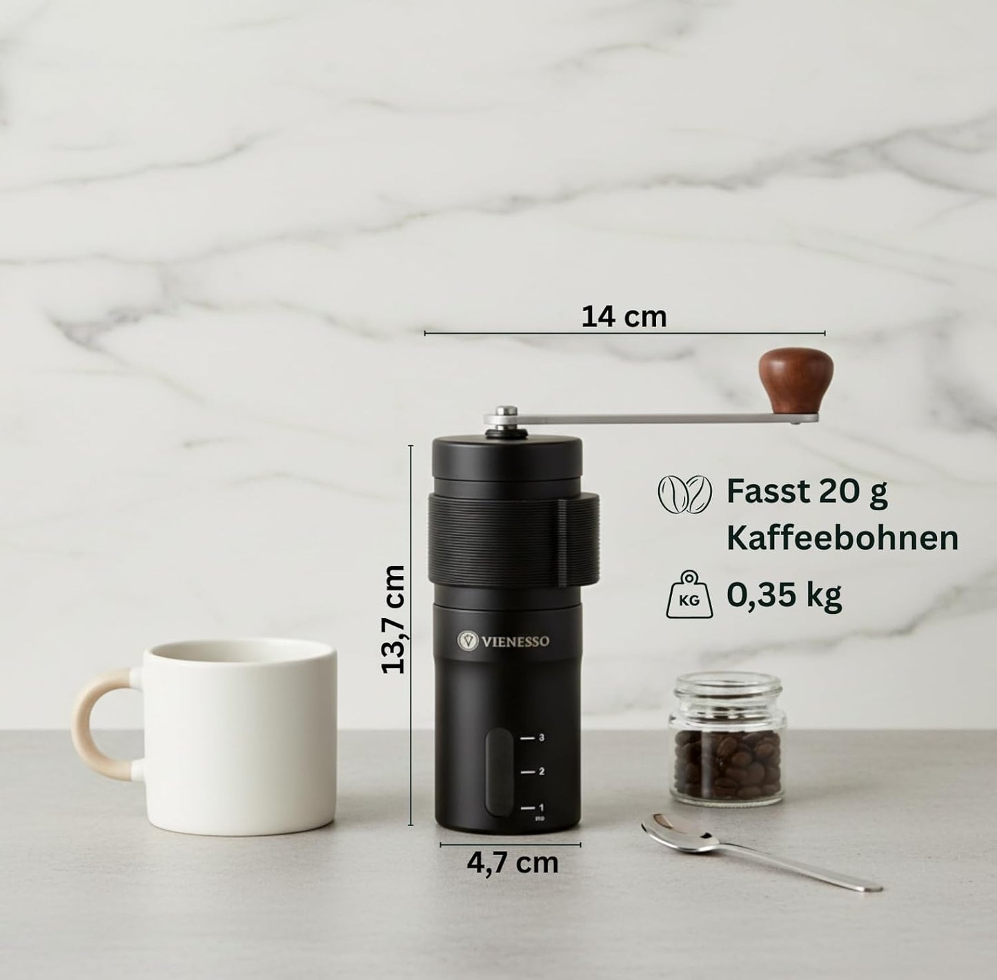 Manuelle Kaffeemühle, Schwarz