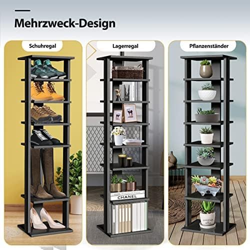 Vertikaler Schuhständer, Einzel Schwarz