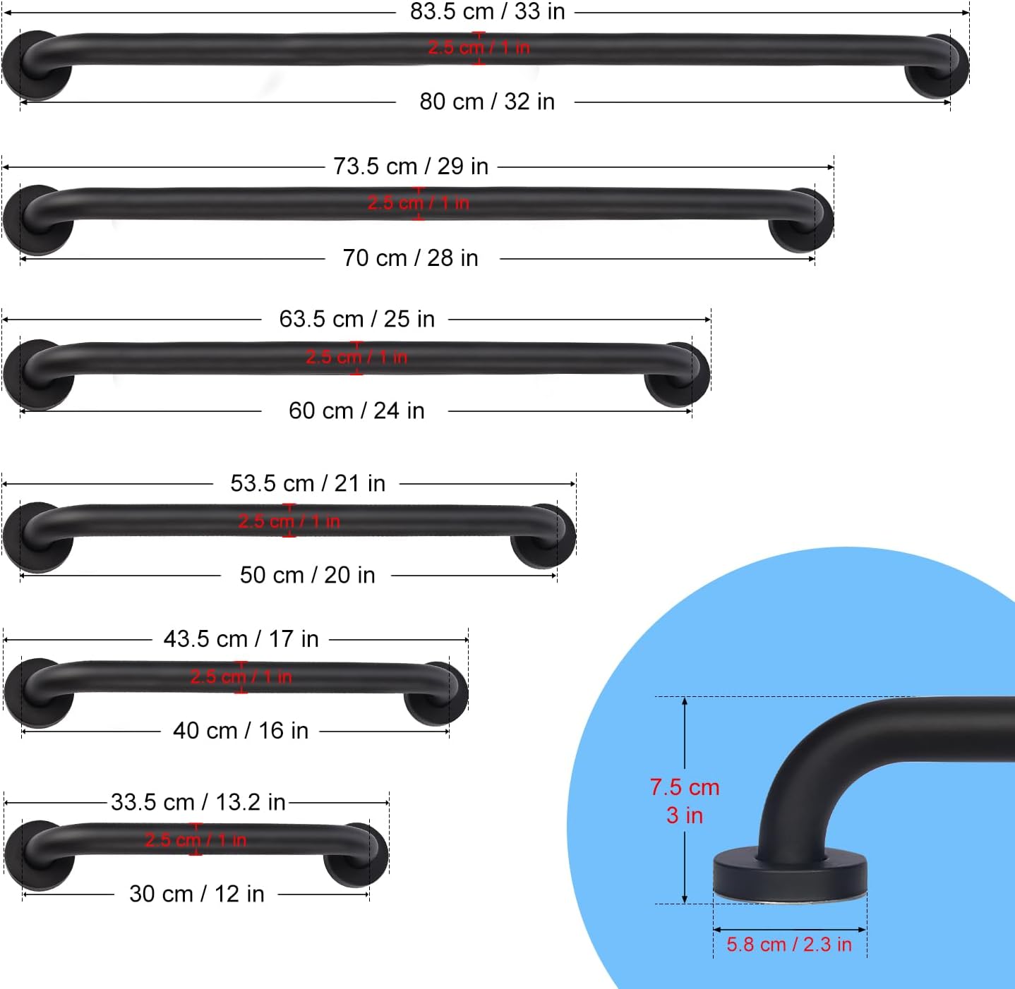 Haltegriff für Dusche und Bad, 70 cm