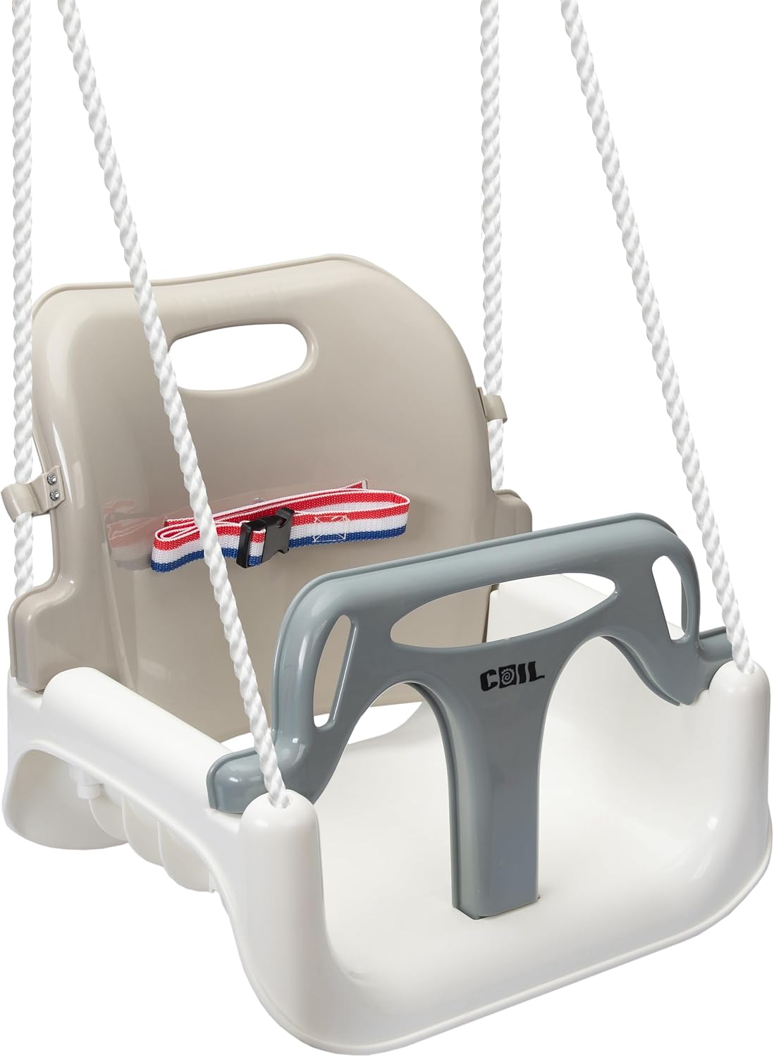 3-in-1 Kinderschaukel mit Rückenlehne, Beige