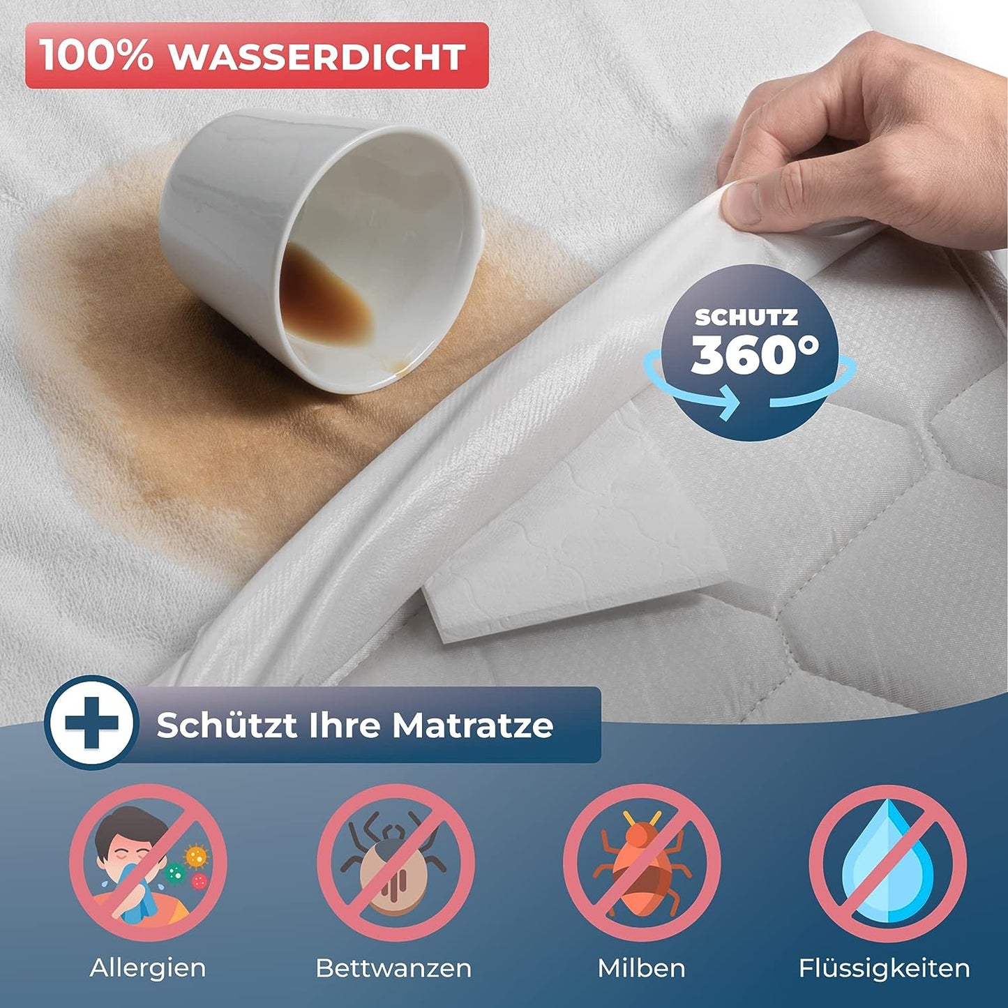 Wasserdichter Matratzenbezug, Grösse: 140 x 200 x 30