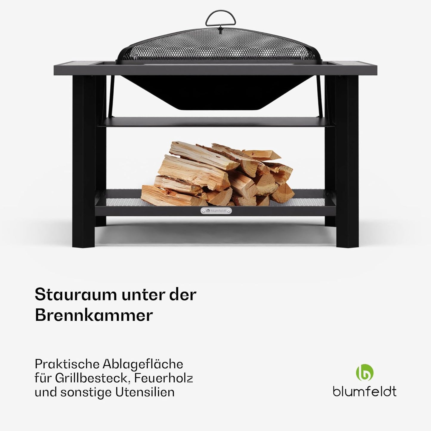 3-in-1 Feuerschale, Steingrau Quadratisch