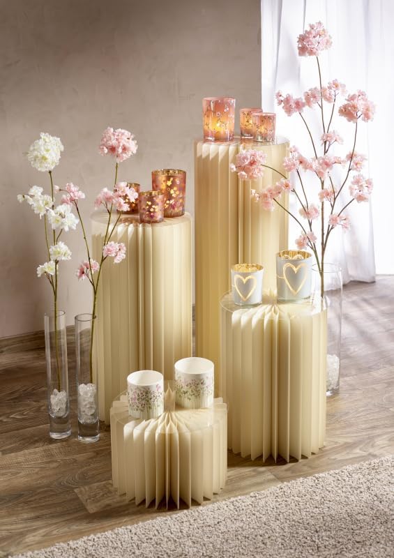 Faltbarer Dekosockel oder Beistelltisch, Creme Ø30 H 60 cm