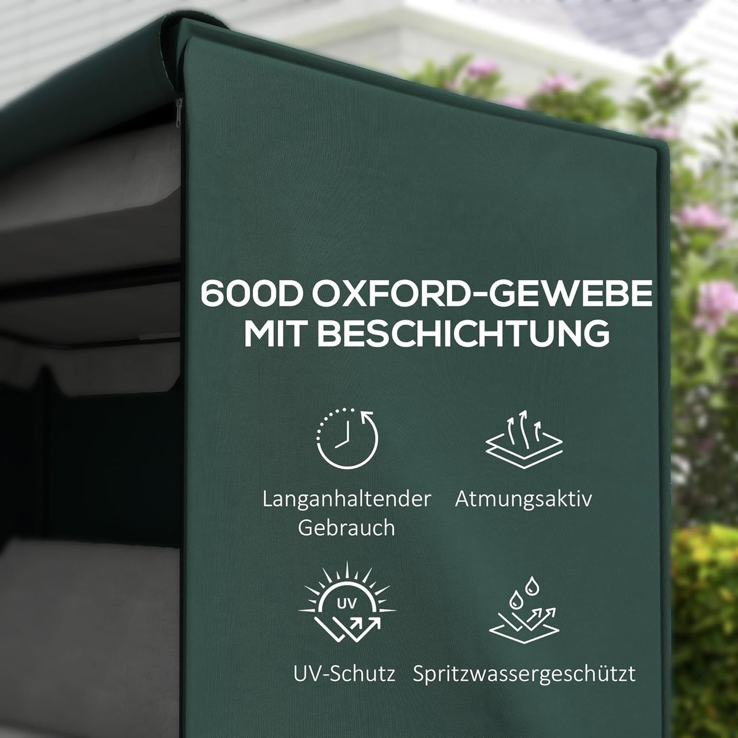 Abdeckung für Hollywoodschaukel, 205L x 124B x 164H cm Dunkelgrün