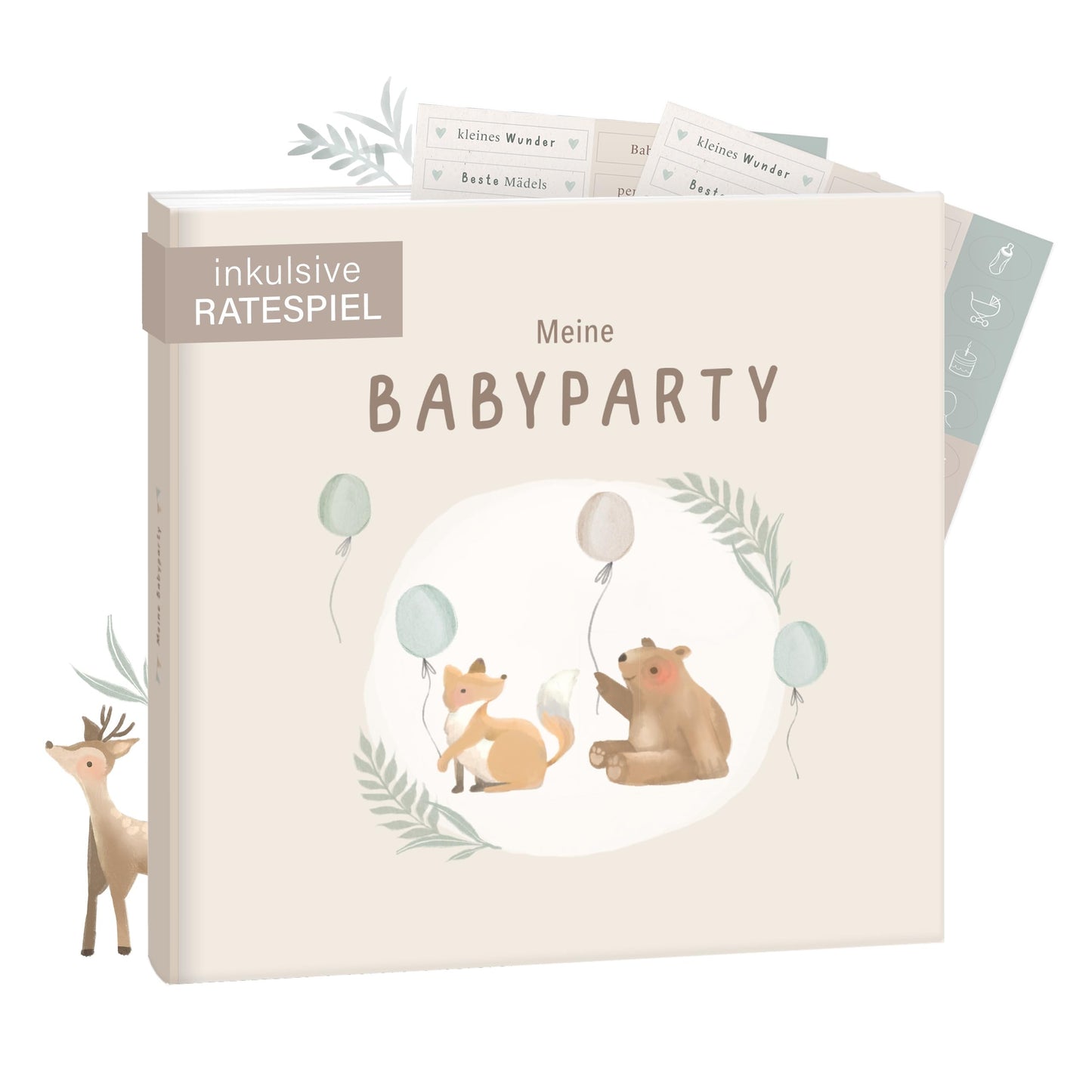 Gästebuch meine Babyparty, Babyparty Beige