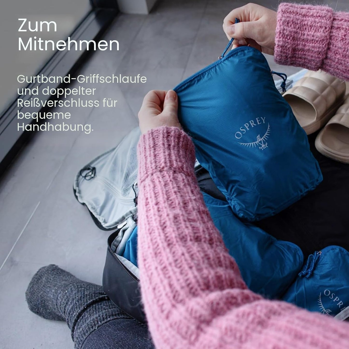 Ultraleichtes Packwürfel-Set, Waterfront Blue Set - Fassungsvermögen 15L