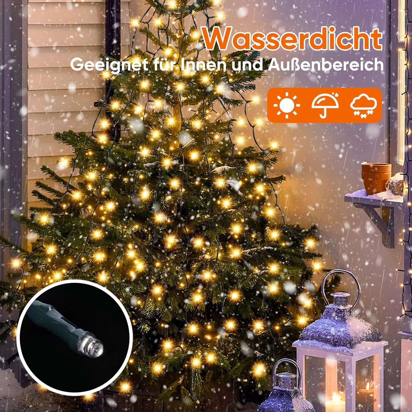 Weihnachtsbaummantel, Warmweiss, 1,5m