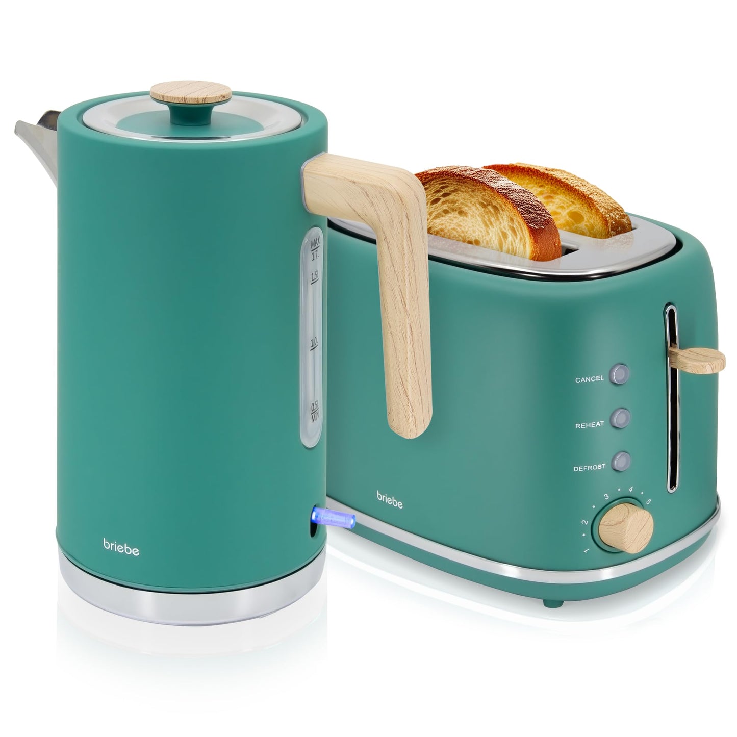 Frühstücksset mit Toaster & Wasserkocher, Grün