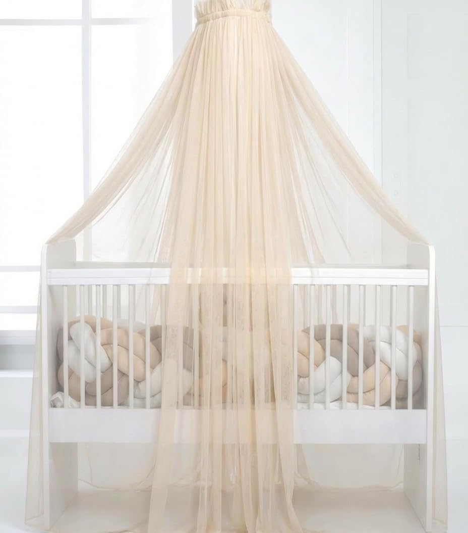 Betthimmel für Babybett, Hellbeige