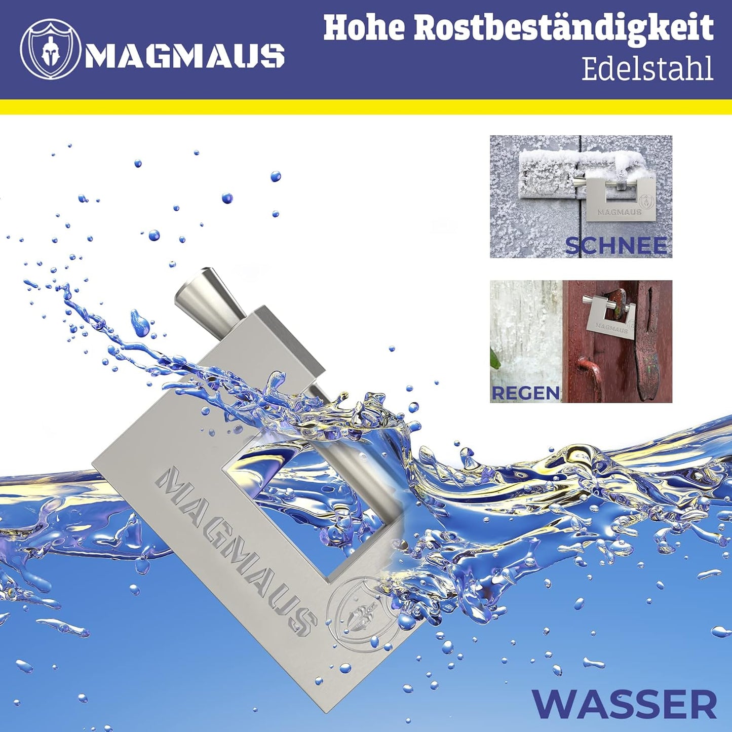 Vorhängeschloss, 50 mm 3 Schlüssel Silber