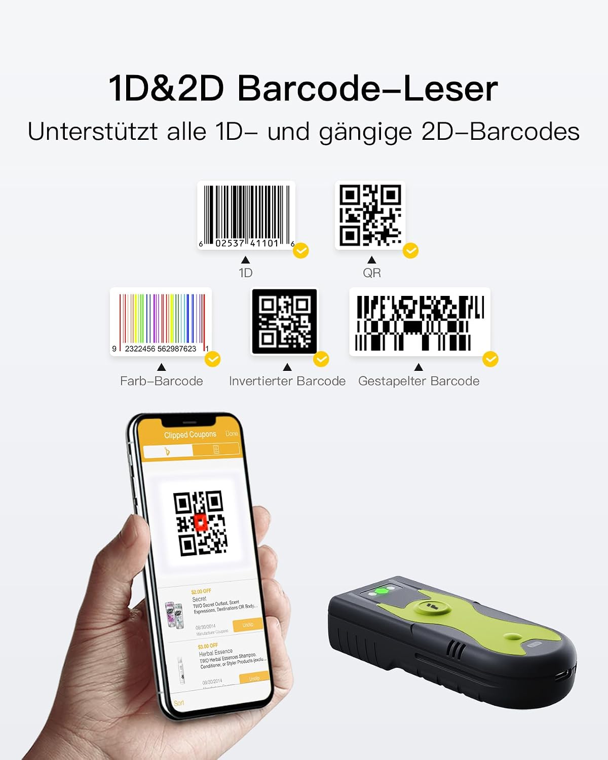 2D Barcode Scanner, 2D 1D QR