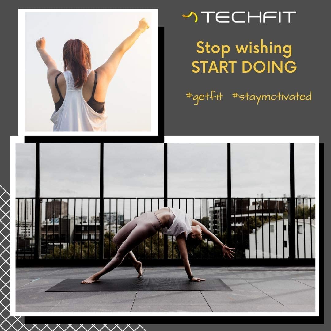 Yogamatte Rutschfest für Heimtraining und Pilates, Black 10 mm