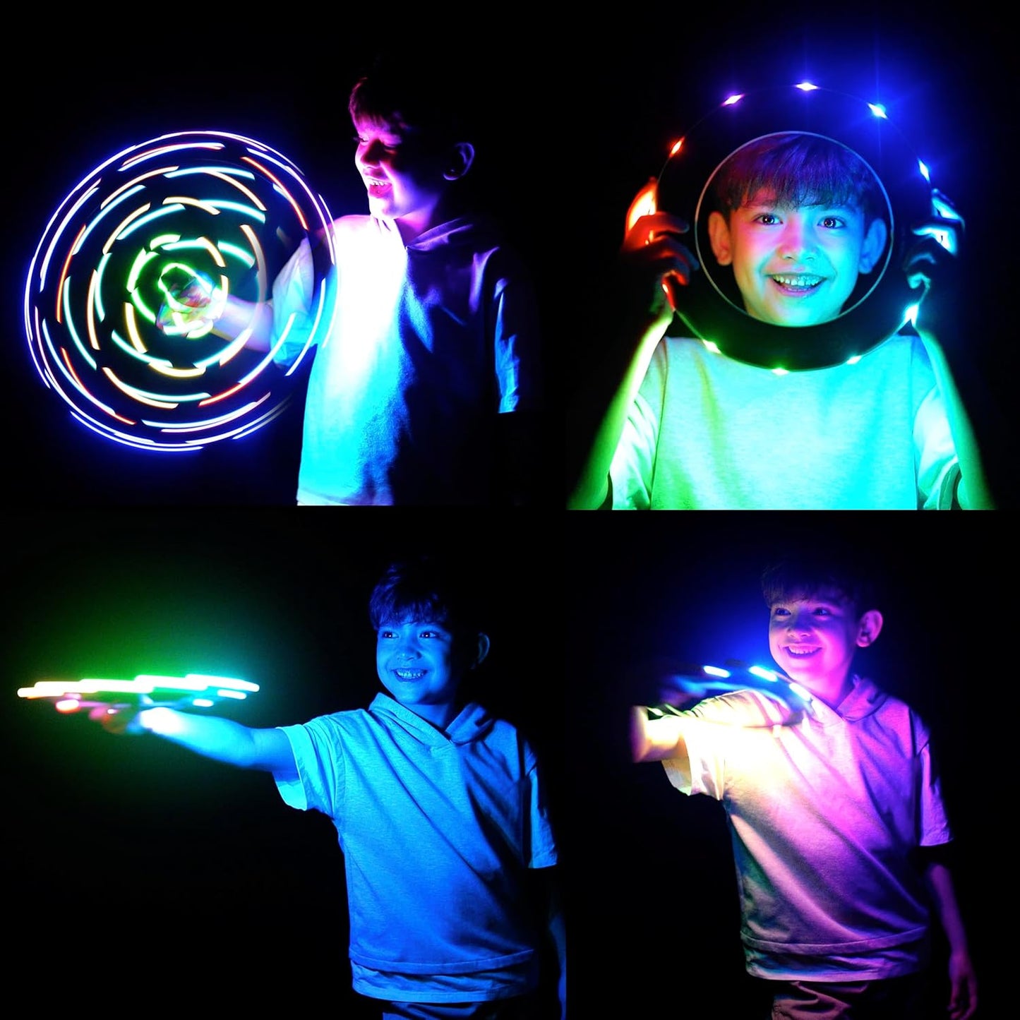 Flying Ring mit LEDs, Blue
