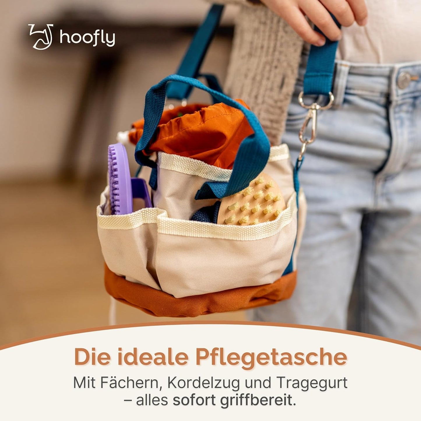 Pflegeset für Hobby Horse ‎Hoof-07-PF mit Tasche & Zubehör, Pflegeset