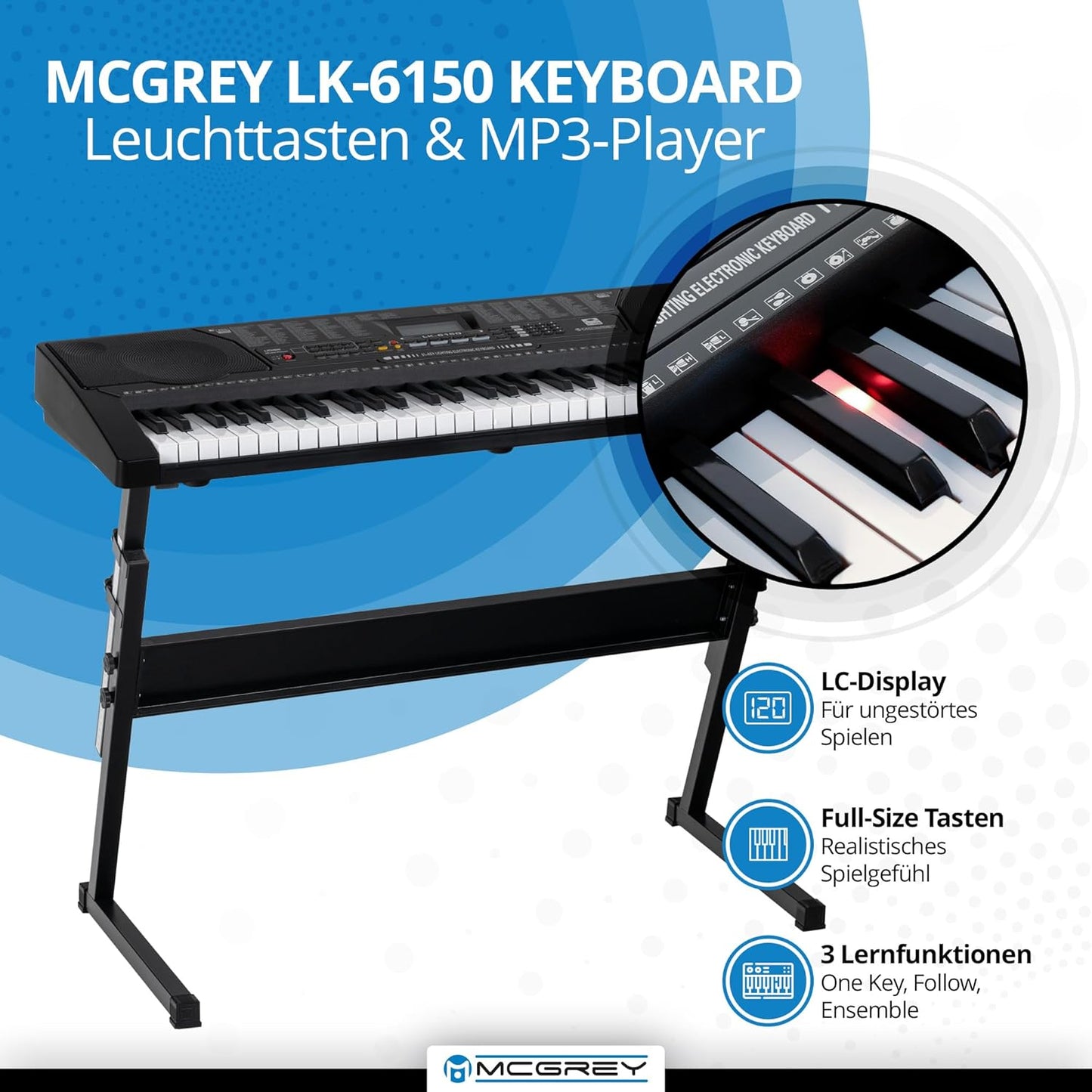 LK-6150 Keyboard Set mit Leuchttasten und Z-Ständer