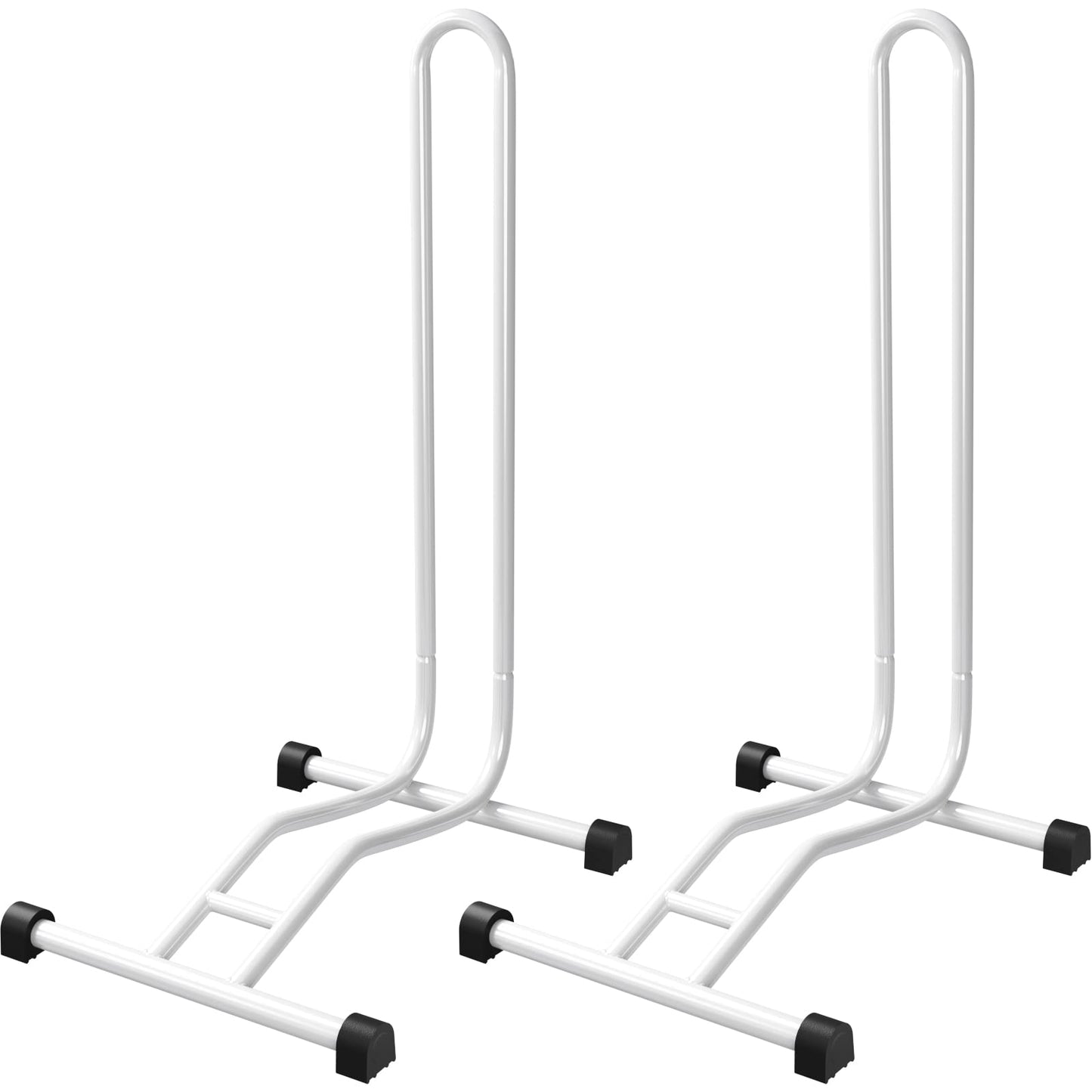 2-teiliges Fahrradständer-Set, 2 Stück Weiss