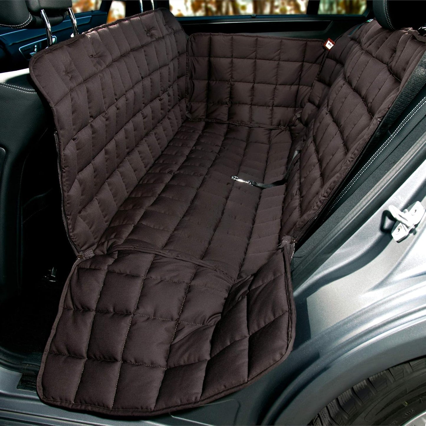 3-Sitz-Autoschondecke für Rückbank mit All-Side Schutz, L | 3er Sitz Braun