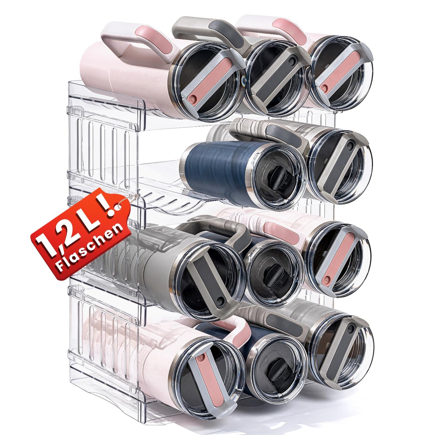 Stapelbares Flaschenregal für 12 Flaschen, 4 Schichten-12 Flaschen