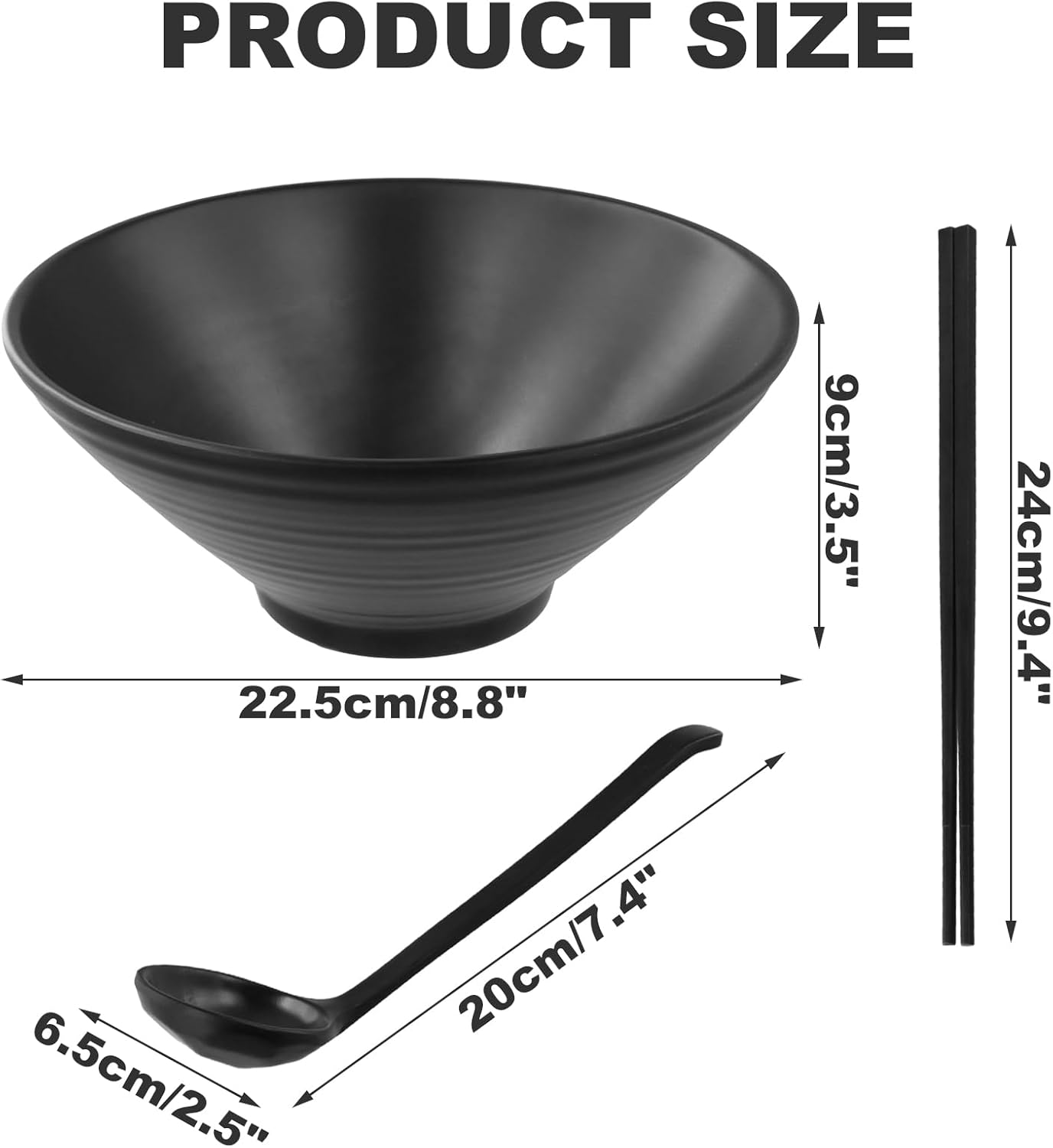 Ramen Schüssel Set mit Löffel und Essstäbchen für 2 Personen